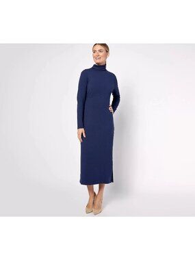 Women with Control Midi Dress Size 1X Petite Finespun Jersey Tummy Control NEW